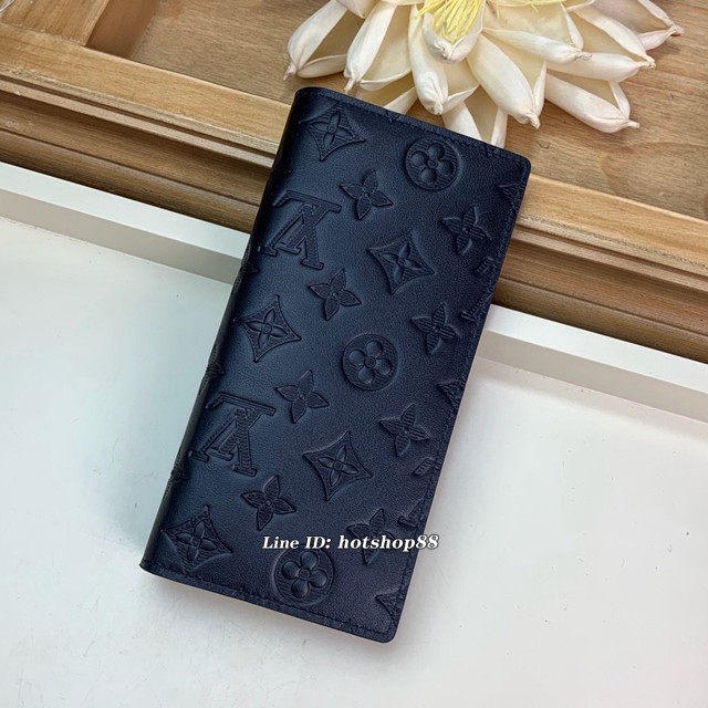 路易威登LV錢包 M62900 黑色 壓花 BRAZZA錢夾 LV男士長夾錢包 xxlv1715